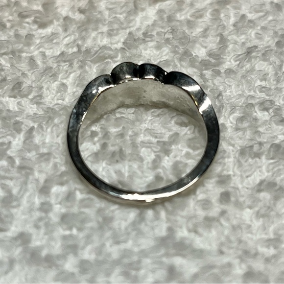 🦋Cute silver plate ring with rhinestone and inlay opal look/costume NWOT - Picture 5 of 10